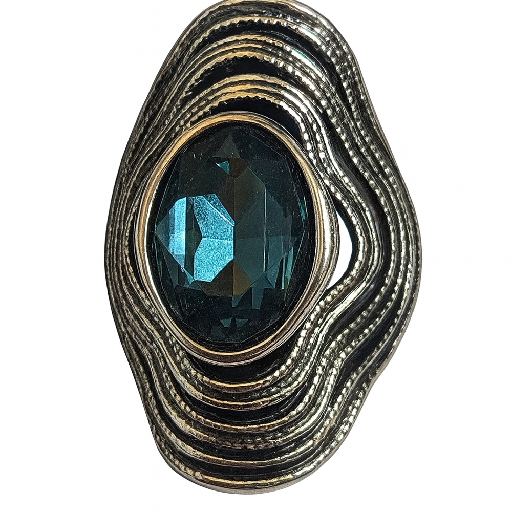 Silver‎ and Blue Statement Gemstone Ring